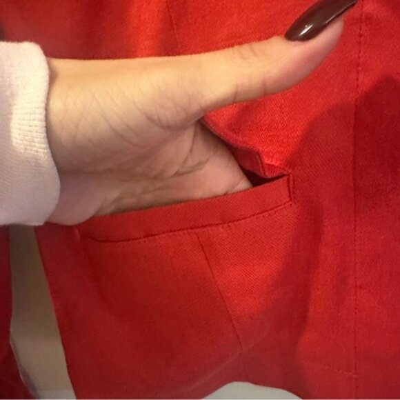 Cabi Quiet Luxury Red Button Front Jacket Minimalist Tailored Blazer Sz S #5472 - Picture 9 of 11